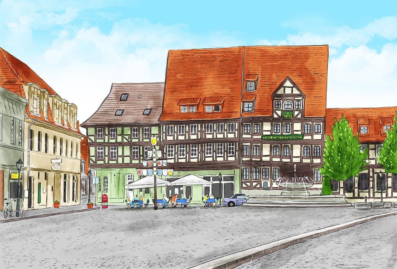 Hotel Zur Goldenen Sonne Quedlinburg Exterior foto